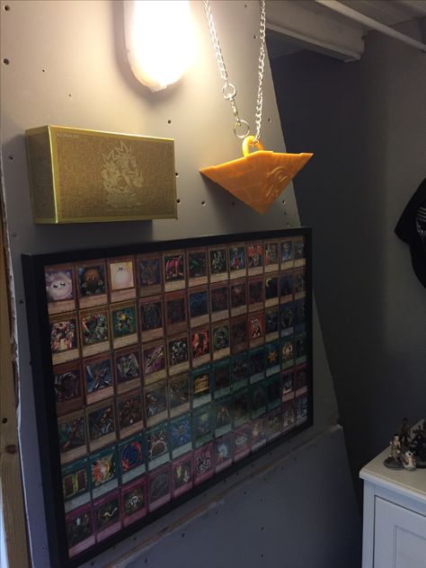 Yu-Gi-Oh Wall Display #Thegeekmancave Dvd Display, Trading Card Display, Custom Yugioh Cards, Pokemon Room, Gear Room, Nerd Room, Cool Pokemon Cards, Game Room Basement, Yugioh Cards