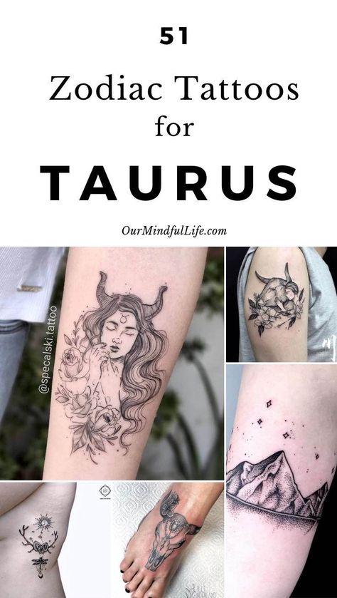 Taurus Goddess Tattoo Drawing, Virgo Taurus Tattoo, Feminine Taurus Tattoo Ideas, Unique Taurus Tattoo Ideas For Women, Zodiac Signs Taurus Tattoos, Taurus Symbol Tattoo For Women, Taurus And Libra Tattoo, Tattoo Zodiac Taurus, Taurus Tattoo For Women Zodiac