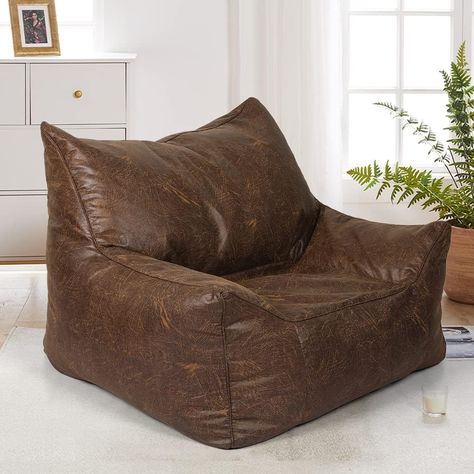 ⭐ SPECIFICATIONS – Polyurethane. 330L capacity. 90cm x 80cm x 75cm (W x D x H). Colour: Dark Brown. Human Jellyfish, Stocked Fridge, Comfy Office Chair, Big Bean Bags, Leather Bean Bag, Bean Bag Couch, Bean Bag Cover, Working Outside, Giant Bean Bags