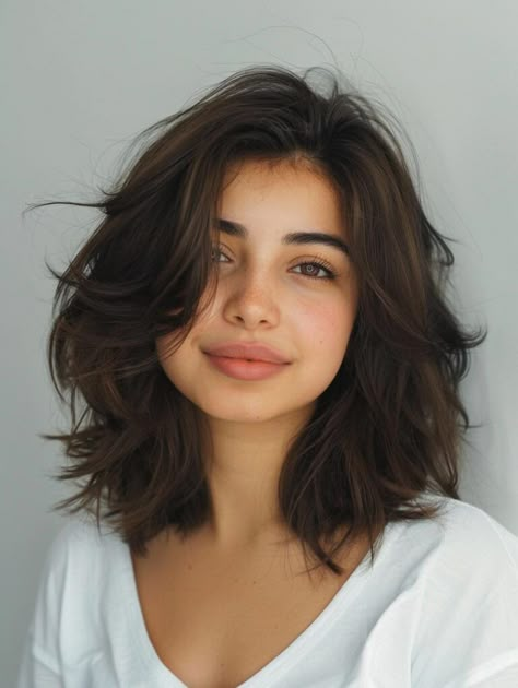 Best Medium Hairstyles for Round Faces - Top Picks Medium Brown Hair Round Face, For Round Faces Hairstyles, Round Face Hairdo Wedding, Round Bob Haircut Medium, Haïr Cut Short Hair Round Face, Haircuts For Wavy Hair Short Round Face, Haïr Cut For Women Short, Short Hairstyle Women For Wavy Hair, Haircut For Rounded Face