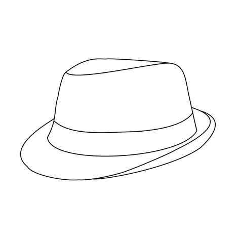 Fedora Lineart -- Free Use by emgeal on DeviantArt Fedora Hat Tattoo, Fedora Hat Drawing, Fedora Drawing, Fedora Tattoo, Hat Tattoo Design, Sombrero Tattoo, Hat Tattoo Ideas, Hat Drawing Reference, Drawing Hats