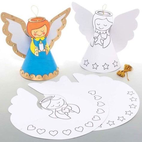 Cleu Creation Angel Making Crafts, Christmas Crafts Angels, Angel Template Free Printable, Christmas Angel Crafts For Kids, Angel Crafts For Kids, Angel Template, Symbols Of Christmas, Angel Decorations, Christmas Sunday School