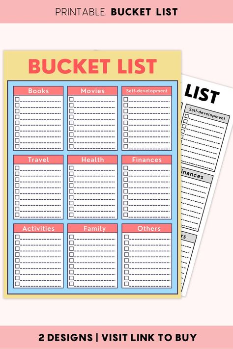 Setting goals helps us articulate what we want to explore. It focuses our attention, helping us hold ourselves accountable. There are countless benefits of it. It helps you bring balance to your life, ensuring you make time for the things you love. This bucket list allows you to spend more time on activities you love. Life Bucket List, Bucket List Template, Printable Bucket List, Bucket List Book, List Template, Setting Goals, Family Activities, Make Time, Life Goals