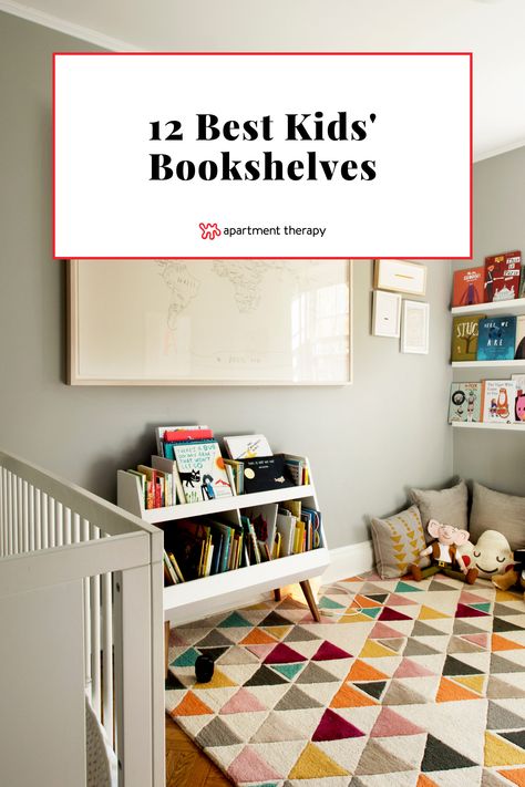 We found 12 of the cutest kids' bookshelves to keep their ever-expanding library perfectly organized. Floating Shelves In Kids Room, Book Shelves Kids Room, Book Shelves For Kids Room, Bookshelf For Kids Room, Shelves In Playroom, Children Book Storage, Kids Book Shelf Ideas, Kids Book Organization, Boys Room Bookshelf