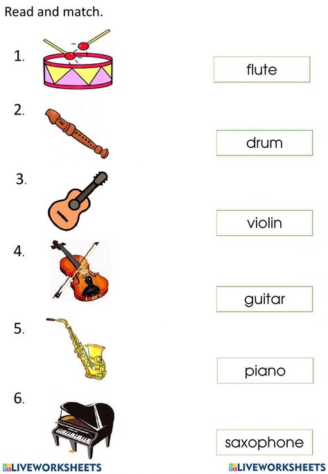 Musical instruments online exercise for grade 3 Musical Instrument Worksheet, Music Worksheets For Kids Printables, Music Lessons For Kids, Music Worksheets, Vocabulary Worksheets, Free Printable Worksheets, Second Language, Grade 3, School Subjects