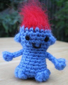 Troll Doll: Crochet Pattern Crochet Creatures, Crochet Dolls Free Patterns, Troll Doll, Pet Brush, Mohair Yarn, Bobble Stitch, Doll Crochet, Stitch Marker, Troll Dolls