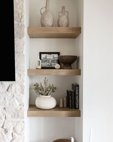 Can you tell we love a styled shelf?⁠ Display your favorite decor pieces or keep everyday essentials within easy reach. Which of these would you want in your home? ⁠ ⁠⠀⠀⠀⠀⠀⠀⠀⠀⠀⁠ 🖤 Alyssa Lane⁠ 🌷 Home Plate Hideaway⁠ 🕯️ Fairway Retreat⁠ 🧺 One Hundred Hills⁠ 🪞 Montevista ⁠ 📖 Alyssa Lane⁠ ⁠⠀⠀⠀⠀⠀⠀⠀⠀⠀⁠ Let us know your emoji pick down below! pc: @lifecreated #livingwithlolo⁠ ⠀⠀⠀⠀⠀⠀⠀⠀⠀⁠ #azdesign #arizonadesigner #scottsdaleinteriordesigner #luxeathome Floating Shelf Styling Living Room, Scandinavian Shelf Decor, Minimalist Shelf Styling, Floating Shelf Decor Living Room, Minimal Shelf Decor, Neutral Shelf Decor, Minimalist Shelf Decor, Styled Shelf, Small Shelf Decor