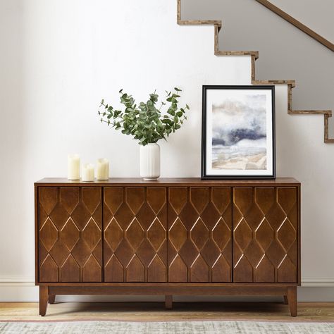 Mid Century Modern Sideboard, Home Goods Furniture, Contemporary Sideboard, Buffets And Sideboards, Modern Sideboard, Modern Storage, Sideboard Furniture, Sideboard Storage, Adjustable Legs