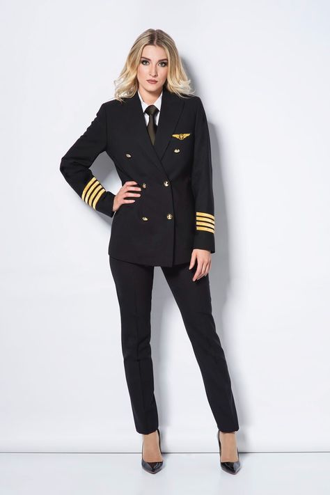 Pilot. Woman Pilot Uniform, Pilot Uniform Woman, Pilot Outfit Women, Pilot Costume Women, Female Pilot Uniform, Flight Attendant Outfit, Pilot Woman, Military Uniform Female, Womens Uniform