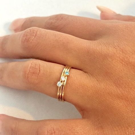 Swarovski Birthstone Crystal Wire Rings | Etsy Ring For Mom, Mothers Ring, June Birthstone Ring, Family Rings, Mom Ring, Dainty Gold Rings, Sterling Silver Stacking Rings, Mother Rings, Ring Birthstone