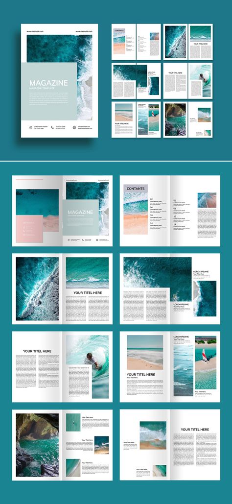 Layout For Magazine Ideas, Magazine Design Layouts Adobe Indesign, Travel Magazine Layout Design Templates, Ocean Magazine Layout, Photography Magazine Layout, Art Magazine Layout Design, Graphic Design Layout Inspiration, Magazine Layout Design Creative, Magazine Design Layouts Creative