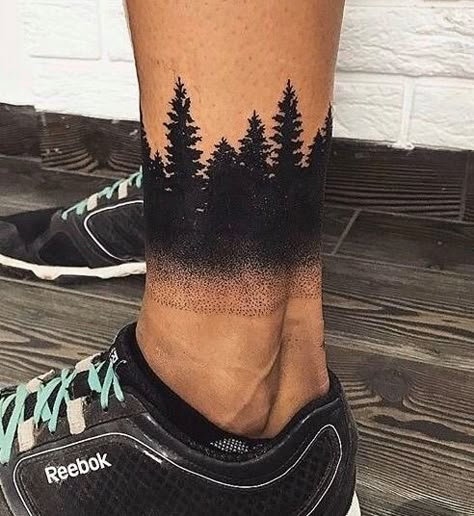 Tree Leg Tattoo, Ankle Tattoo Cover Up, Forest Tattoo Sleeve, Ankle Band Tattoo, Tree Tattoo Ankle, Ankle Tattoo Men, Leg Band Tattoos, Cover Tattoos, Tattoos Ankle