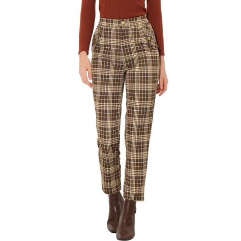 Retro and classic, this pant style with softly plaid fabric and an elastic waist. Plaid Pattern, is stylish and can be paired with blouses, sweaters, jackets, blazers, and overcoats. Perfectly pair with tops and casual shoes for a vintage and fashionable look. A classic plaid motif adds timeless sophistication to long pants with an easy design. Suitable for Casual, Street, Dating, Party, Weekend Gatherings, Holidays, and Daily Wear. Tartan Plaid Pants, Plaid Pants Outfit, Tartan Pants, Long Trousers, Straight Trousers, Plaid Fashion, Plaid Fabric, Plaid Pants, Look Vintage