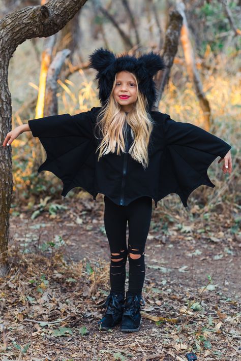 Batman Theme Costumes For Family, Kids Bat Costume, Family Hoodies, Toddler Boy Halloween Costumes, Bats For Kids, Bat Ears, Old Halloween Costumes, Fit Family, Distressed Leggings