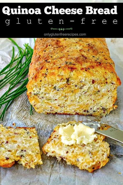 Gluten-Free Quinoa Cheese Bread With Onions #quinoareecipes #quinoabread #cheesebread #healthybread #glutenfreebread ##dietnutrition #healthyfood #weightloss #glutenfreeebaking #recipes Crockpot Bread, Quinoa Bread, Easy Bread Recipe, Fiber Bread, Slow Cooker Bread, Cheese Buns, Rustic Bread, Blueberry Bread, Cheesy Bread