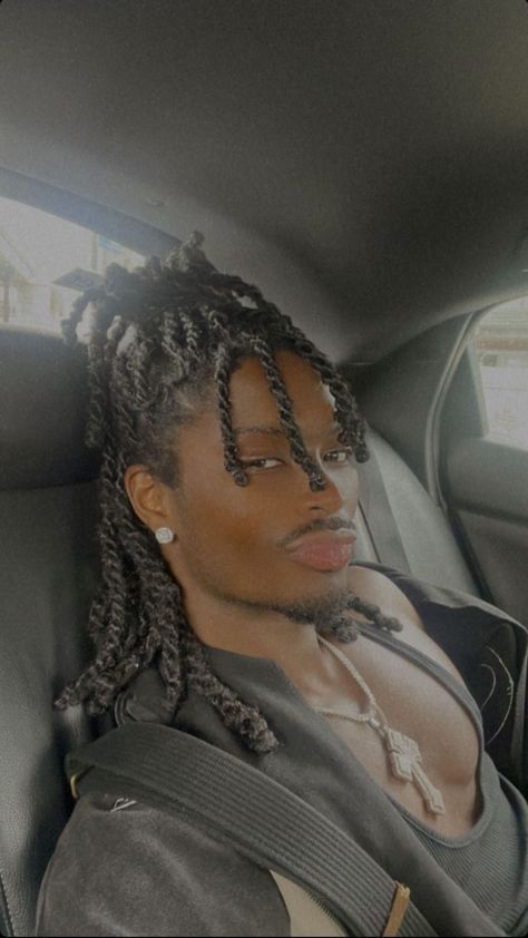 Long Twist Men, Black Male Long Hairstyles, Marley Twists Men, Box Twists Hairstyles Men, Male Faux Locs, Mini Braids Men, Lock Hairstyles For Men, Butterfly Locs Men, Poc Hairstyles Male