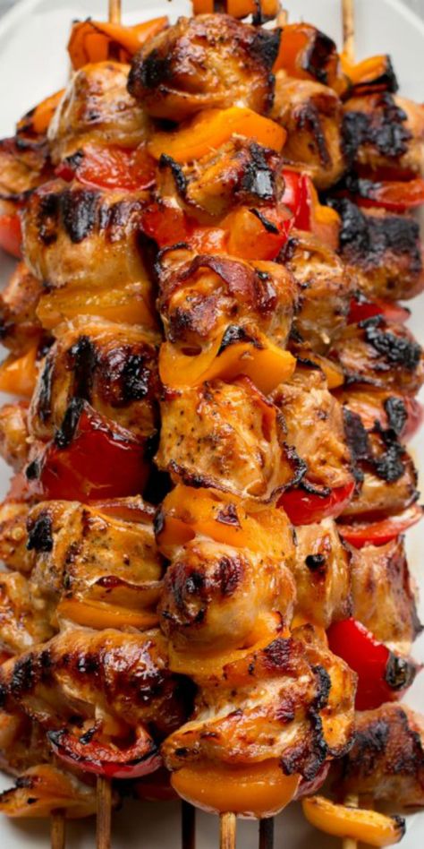 Bacon Wrapped Pork Kabobs are made with chunks of juicy pork loin that’s infused with the smoky bacon flavor in every bite. #letthebakingbegin #pork #porkrecipe #dinner #porkkabobs #kabobs #grilledpork Recipes Using Pork Chops, Juicy Pork Loin, Recipes Using Pork, Pork Kabobs, Pork Bites, Bacon Wrapped Pork, Pork Recipes For Dinner, Picnic Bbq, Hashbrown Recipes