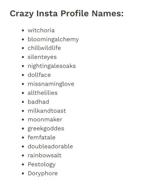 Insta Names Crazy Instagram Usernames, Spiritual Username Ideas, Dark Usernames, Cute Aesthetic Usernames, Cool Usernames For Instagram, User Ideas, Cool Usernames, Profile Names, Usernames Ideas