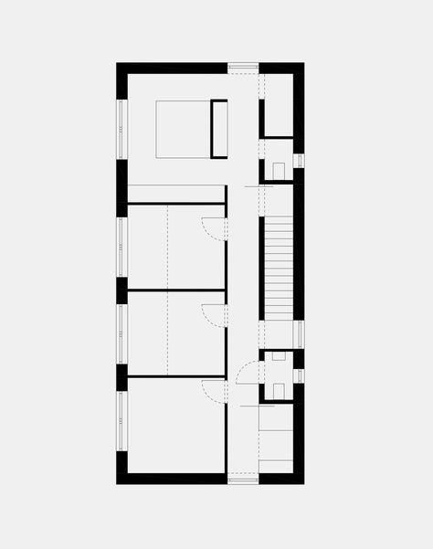 Gallery of Black House / HGA Henning Grahn Architektur + Marc Flick Architekt BDA + Christian Stock - 25 Mini Hotel, Narrow House Designs, Narrow House Plans, Roof Shapes, Ludwig Mies Van Der Rohe, Architectural Floor Plans, Narrow House, Micro House, Apartment Architecture