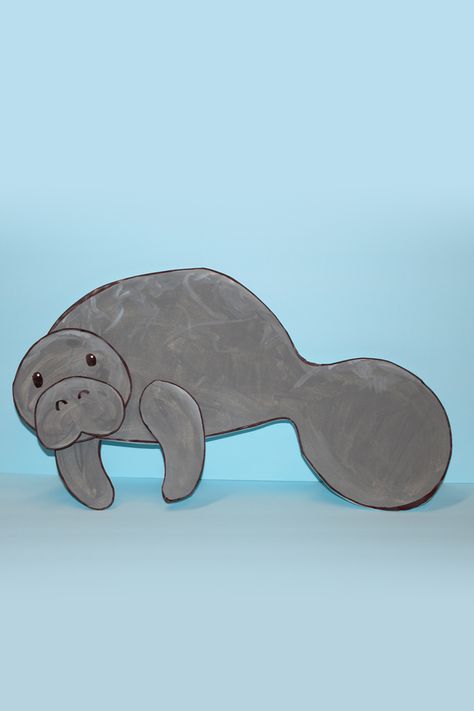 This cute manatee was made with Readi-Board, acrylic paint and permanent marker.   Foam Board, Sea Cow Cute Manatee, Crochet Quote, School Study Ideas, Vintage Christmas Crafts, Sea Cow, Stone Art Painting, Study Ideas, Manatees, Painted Shells