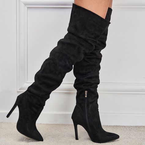 Popular Boots, Zippers Fashion, Spring Boots, Women Shoes Online, Super High Heels, Pointed Heels, Pointed Toe Heels, Long Boots, High Heels Stilettos