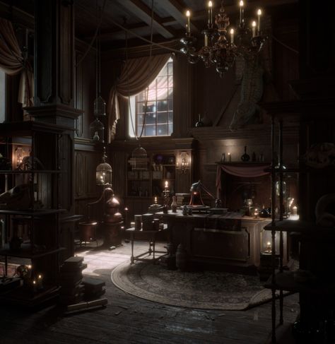 Alchemy Lab, Witch Hut, Gothic Mansion, Labs Art, Dr House, Victorian Mansions, Victorian Steampunk, Fantasy House, Fantasy Concept Art