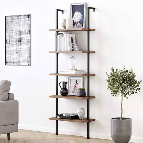 Nathan James Theo 5-Shelf Oak Wood … curated on LTK James Theo, Nathan James, Industrial Bookcases, Wall Mounted Bookshelves, Console Table Styling, Ladder Bookshelf, Small Space Bathroom, Tall Bookcases, Interior Design Presentation