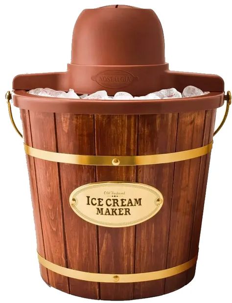 Nostalgia ice cream maker recipes Best Ice Cream Maker, Wood Bucket, Electric Ice Cream Maker, Custard Ice Cream, Old Fashioned Ice Cream, Wooden Bucket, Ice Cream Mix, Ice Cream Maker Recipes, Ice Cream Makers