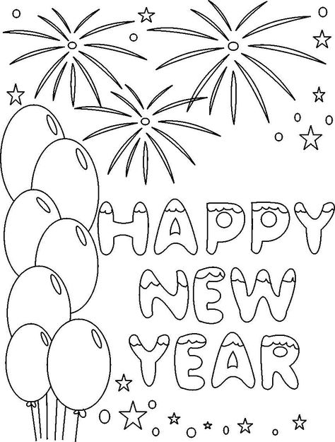 new year's coloring pages | Happy New Year Coloring Printable Pages: Happy new… New Years Drawing Ideas, New Year's Drawings, Firework Colors, Kids Net, New Year Coloring Pages, New Year Fireworks, New Year's Crafts, Halloween Coloring Pages, Cool Coloring Pages