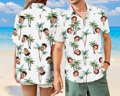 Excited to share the latest addition to my #etsy shop: Vacation Style Hawaiian Shirts for Couple, Custom Summer Shirts with Face Custom, Beach Party Shirts for Men Party Shirts For Men, Seaside Party, Party Shirts Men, Custom Face Shirt, Slouchy Shirt, Funny Beach, Personalized Fathers Day Gifts, Husband Shirts, Fits With Shorts