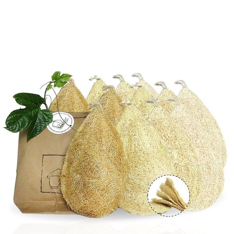 PRICES MAY VARY. 🌿 100% Eco-Friendly: These kitchen sponges are loufa veggies, plant-based fibers come with brown paper packaging make them breathable, sustainable, replace all kinds of scrub made from plastic. Toss into compost pile when they're worn out. 🌴 Clean & Long Lasting: The persistent part of the oldest loofah is selected then sewed 4 layers together to make the Loofah sponge thick and close enough so that food DO NOT get stuck in it after washing and durable for a year. 🍳 Smart & H Liquid Soap Making, Brown Paper Package, Handy Design, Water Shape, Compost Pile, Dish Sponge, Natural Loofah, Natural Sponge, Loofah Sponge