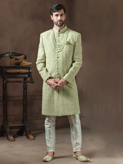 Pastel Outfit Ideas, Groom Outfit Ideas, Western Formal Wear, Sherwani For Wedding, Panjabi Design, Groom Outfit Inspiration, Indian Formal Wear, Engagement Dress For Groom, Grooms Outfit