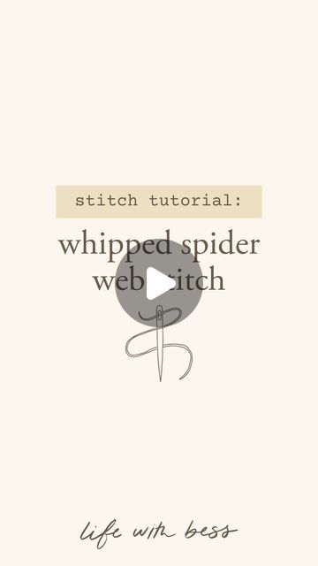 ⋒ bess ⋒ hand embroidery on Instagram: "Learn how to stitch whipped spider web stitch (also known as whipped spider wheel).   This stitch gives the most ammmazing texture but it also is a little tricky, so hopefully this little tutorial inspires you to give it a go!  Tips to remember: 🪡 use your needle to help guide your loop down the guide stitch to where you want it to sit 🪡 go slow and make sure you don’t accidentally catch any strands of the guide stitches in your loops 🪡 keep your loops tight and layer them close together to avoid gaps in your stitching  The pattern, ‘In the Tide’ is available in my shop under my pattern club collection if you want to practice your whipped spider web stitch (it also has beading and metallic threads!).   #embroidery #handembroidery #modernembroidery Spider Web Embroidery Tutorial, Spider Web Stitch Embroidery Design, Embroidery Spider Web, Spiderweb Tutorial, Spider Web Stitch, Spider Web Embroidery, How To Make Spiders, Spider Stitch, Spider Embroidery