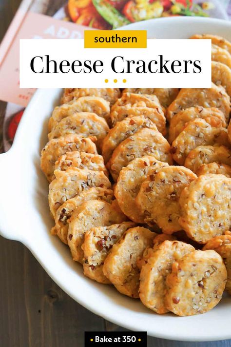 Cheddar Cheese Crackers Recipe, Savory Cheese Crackers, Pimento Cheese Crackers Recipe, Ina Garten Cheese Crackers, Homemade Ritz Cheese Crackers, Ina Garden Cheese Crackers, Seasoned Club Crackers, Ina Garden Chipotle Cheddar Crackers, Rice Krispie Cheese Wafers