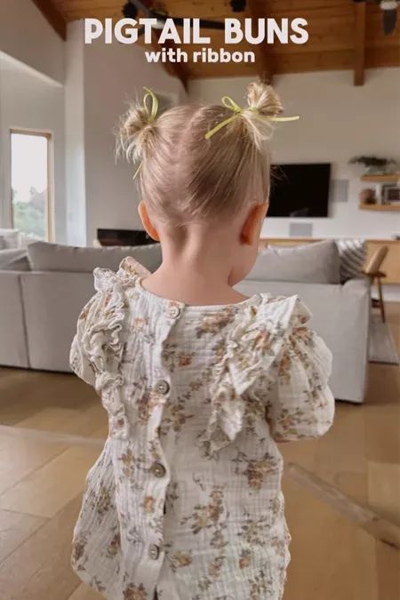 Our favorite hairstyle yet! You have to try these pigtail buns with ribbon. I'm also linking all of the hair products and tools we use. Tap to shop! Buns With Ribbon, Toddler Updo, Toddler Pigtails, Pigtail Buns, High Pigtails, Cute Toddler Hairstyles, Pigtail Hair Bows, Toddler Hairstyles, Bow Hairstyle