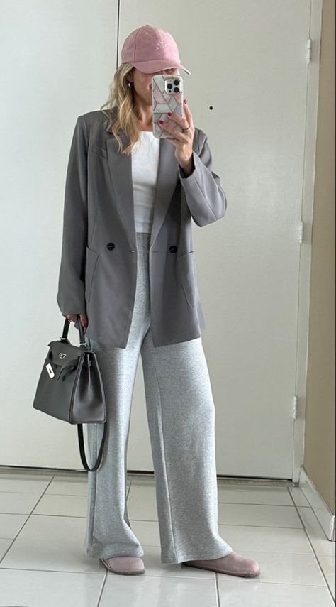 Oversized blazer and Birkenstocks Sweatpant Shorts, Birkenstock Clog, Comfortable Outfit, Sweatpants Outfit, Oversized Blazer, Comfortable Outfits, Comfy Outfits, Birkenstock, Wide Leg