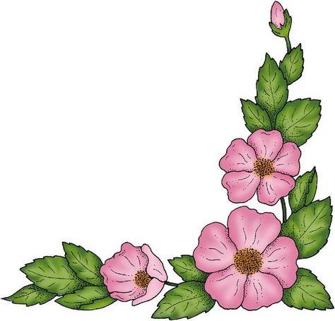 Free Painted Flower Graphics Colorful Borders Design, Front Page Design, Corak Bunga, Pola Bordir, Page Borders Design, Fabric Paint Designs, Flower Drawing Design, Flower Art Drawing, Floral Border Design