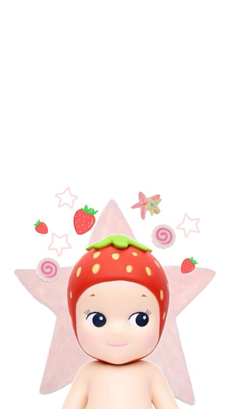 sonny angel strawberry wallpaper #wallpaper #sonnyangel Strawberry Wallpaper, Wallpers Pink, Plain Wallpaper Iphone, Memo Pad Design, Karakter Sanrio, Angel Wallpaper, Iphone Case Stickers, Wallpaper Doodle, Plain Wallpaper