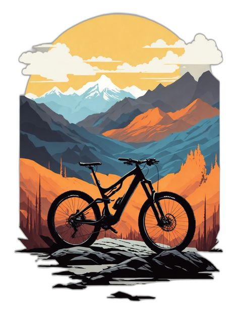 Mountain Bike Art, Bike Drawing, Bike Illustration, Optical Illusions Art, Mountain Wallpaper, Graffiti Murals, Tshirt Design Inspiration, Air Terjun, Realism Painting