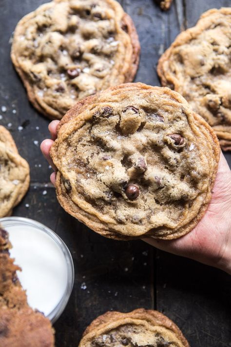 Giant Chocolate Chip Cookies, Half Baked Harvest Recipes, Giant Chocolate Chip Cookie, Giant Chocolate, Harvest Recipes, Half Baked, Läcker Mat, Thumbprint Cookies, Best Chocolate Chip Cookie