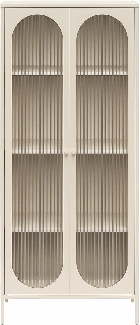 Amazon.com: Mr. Kate Luna Tall 2 Door Accent Cabinet with Fluted Glass, Parchment : Home & Kitchen Fluted Glass Shelf, Fluted Glass Kitchen Cabinets, Fluted Glass Cabinet, Glass Wardrobe Doors, Fluted Glass Door, Glass Kitchen Cabinet, Crockery Cabinet, Glass Wardrobe, Glass Kitchen Cabinets