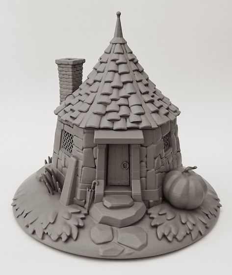 Diy Hagrids Hut, 3d Printing Ideas Halloween, Hagrid Hut, Book Ceramic, Harry Potter Craft, Hagrids Hut, Harry Potter 3d, Clay Models, Drukarka 3d