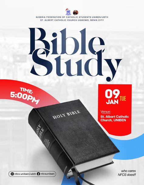 Bible study flyer design for St. Albert Catholic Church Bible Poster Design, Bible Study Graphic Design, Creative Church Flyer Designs, Bible Study Flyer Design, Church Flyers Design, Bible Study Design, Bible Study Poster, Church Flyer Design Background, Church Design Flyer