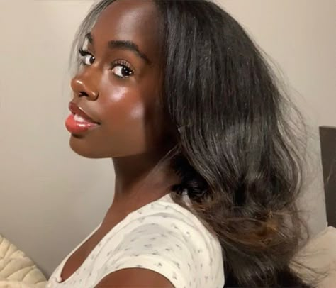 Black Bambi Beauty, Ingenue Makeup Black Women, Soft Makeup Black Women, Ingenue Makeup Archetype, Coquette Makeup Black Women, No Makeup Aesthetic, Soft Makeup Looks Black Women, Soft Makeup Aesthetic, Ingenue Makeup