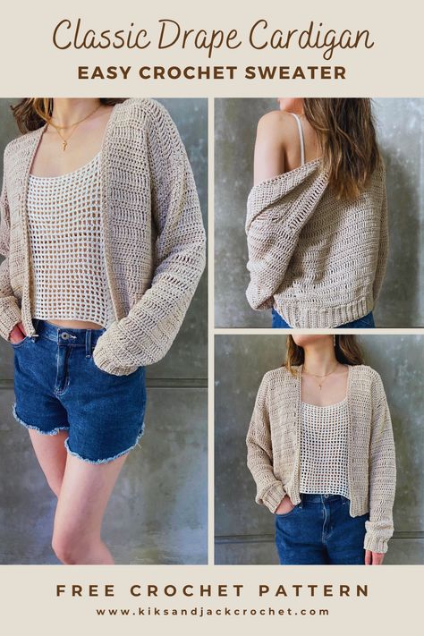 "Fashion-Forward Crochet Tops You Can DIY" https://youtu.be/CsAfoo88sOQ?si=vK-jiyuMsztn8LoT Crochet Light Cardigan Pattern, Crochet Cardigan Easy Free, Crochet Jersey Pattern Free, Crochet Poncho With Sleeves Free Pattern, Crochet Oversized Cardigan Pattern Free, Crochet Long Sleeve Top Pattern Free, Summer Cardigan Crochet Pattern Free, Easy Crochet Clothes Patterns Free, Crochet Top Down Cardigan