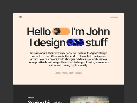 Ui Ux Designer Portfolio, Portfolio Website Design Inspiration, Figma Portfolio, Design Portfolio Site, Portfolio Website Inspiration, Ui Portfolio, Personal Website Portfolio, Ux Design Portfolio, Modern Portfolio