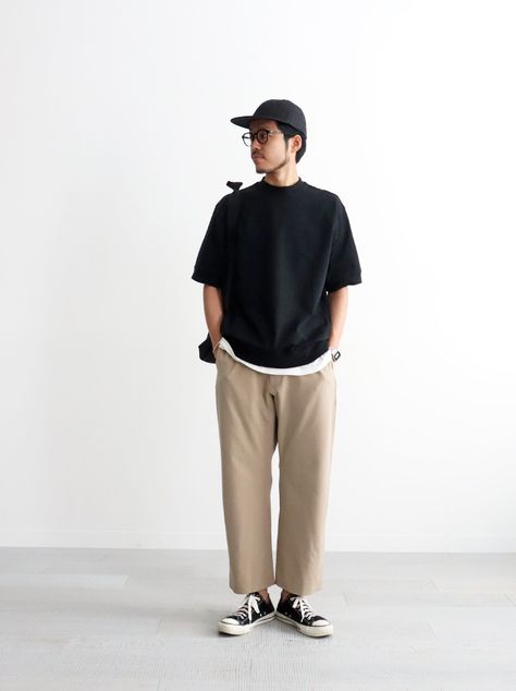 Japanese Outfits Men Street, Japan Outfit Ideas Men, Men’s Japanese Street Fashion, Japanese Street Wear Mens, Men Japanese Fashion, Normcore Summer Outfits, Japanese Summer Outfits Men, Normcore Outfits Men, Japanese Men Outfit