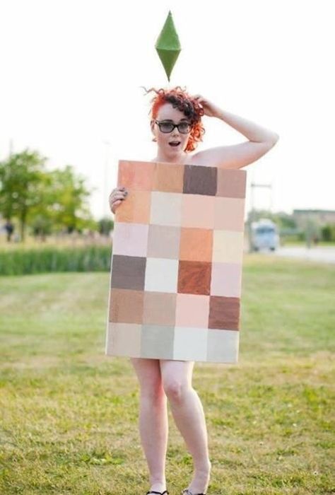 17 Video Game-Inspired Halloween Costumes | Brit + Co Sims Halloween Costume, Sims Costume, Boxing Halloween Costume, Clever Costumes, Video Game Costumes, Mode Costume, Game Costumes, Fantasias Halloween, Halloween Inspiration