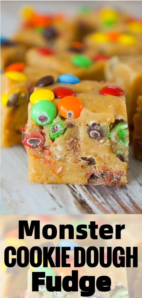 Peanut Butter Baking, Cookie Diet, Microwave Fudge Recipe, Dough Food, Monster Cookie Dough, Creamy Fudge, Sweet Bars, Cookie Dough Fudge, Butter Cookie Dough