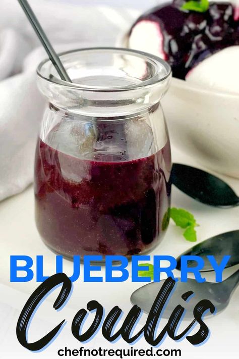 Blueberry Coulis Sauce, Blueberry Drizzle Sauce, Berry Coulis Recipes, Fried Brie, Blueberry Reduction, Blueberry Coulis, Molten Cakes, Fruit Coulis, Sweet Spreads